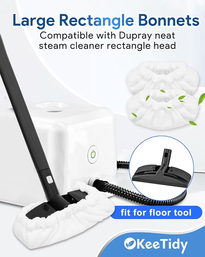 Steam Cleaner Handheld Attachments Compatible with Dupray Neat Steam Cleaners - 2 Pack Large Rectangle Bonnets + 4 Pack Small Triangle Bonnets Reusable Microfiber Steam Cleaner Pads Mop Accessories