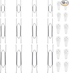Bilillo 12 Piece Stainless Steel Plate Hangers - 8/12/14 Inch Invisible Heavy Duty Wall Plate Holder with 12 Pieces Wall Hooks for 7.5 to 16 Inch Decorative Plates and Arts (Black)