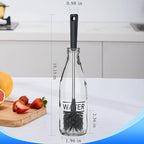Long Bottle Brush, 15.15 in Bendable Cleaner Brushes for Cleaning Neck Beer Bottles, Wine, Baby Bottles, Water Bottles, Tumblers, Flask, Bird Feeder, Vase, Pipes and Brewing Supplies Black/1Pack