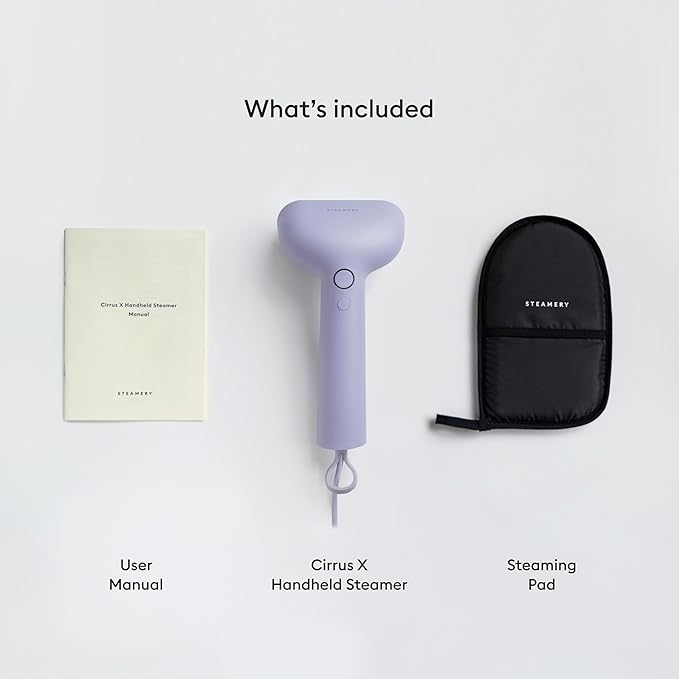Steamery Handheld Clothes Steamer Cirrus X, 1200W, Steam Output 20g/min, Heat up in 20 Seconds, Portable, Minimalistic, Scandinavian design, Purple