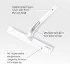 Shower Squeegee with Silicone Hook, 11" Inch Width All Purpose Squeegee Wiper for Shower Glass Doors Bathroom Mirror Tiles Car Window Cleaner Tool - White