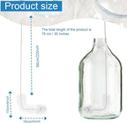 Honeydak 2-Pack 30 Inch Carboy Brush, Nylon & Steel, L-Shape, Clear, 76cm, Wine Making & Beer Brewing, Glass Carboy Cleaning Brush