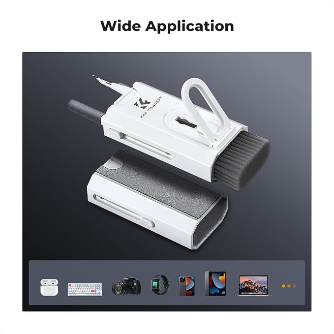 K&F CONCEPT 8-in-1 Electronic Cleaning Kit Keyboard Laptop Cleaner, Multifunctional Cleaning Tool for iPhone AirPo MacBook iPad iwatch,Camera PC Monitor Earbud Tablet,with 5ml Cleaners