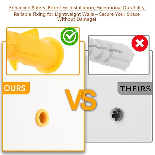 396 Pcs Drywall Anchors and Screws Kit, Dry Wall Anchors and Screws Kit, Dry Wall Screw Anchor Set, Plastic Anchor and Phillips Flat Head Screw for Concrete Brick Frame Canvas Picture Hanging Set