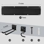 Garden Tool Storage Rack, Outdoor Power Tools Hangers for Garage Wall Organization with 6 assorted Multi-Purpose Hooks, Organizer Holders for Landscaping Equipment, Folding Chairs, Ladders etc.