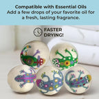 Ezhippie Quality Wool Dryer Balls - 6 XL Lizard Pack - 1000+ Loads - Pure Organic Wool - Reusable Natural Fabric Softener Perfect with Essential Oils, Reduce Clothing Static and Wrinkles