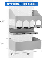 AA Products P-SH-Power Tool Organizer Wall Mount Designed for 16''D Van Shelving Storage, Three Layer 16" W Steel Power Tool Charging Station Organizer