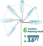 Oshang 12 Pack Disposable Heavy Duty Duster Refills - 43" Extendable Handle, Compatible with Swiffer - Dusters for Cleaning Ceiling Fans, Blinds, Furniture & High Corners