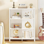 FATORRI 6 Cube Storage Organizer Shelf, Wood and Metal Cubby Bookshelf, Modern Cube Book Shelf (White Oak)