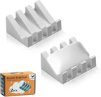 Self Draining Soap Dish Holder,Silicone Soap Dish,for Bathroom,Kitchen, Sponges，Can Extend Soap Life，Keep Soap Bars Dry and Easy Cleaning (Light Grey,2-Pack)