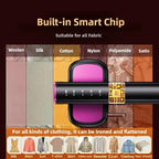 Travel Steamer for All Clothes, AUHKO Smart Garment Iron with Built-in AI Temperature Sensing Chip, LED Real Time Temperature Monitoring, 1200 Watts Portable Handheld Garment Wrinkles Remover