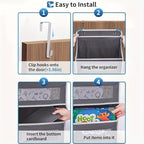 Over The Door Organizer Storage, 5 Shelf Hanging Door Organizer with 5 Large Capacity Pockets, Anti Tilt 44 lb Load Hanging Organizer for Bedroom, Bathroom, Pantry, Nursery (Grey, 1 Pack)