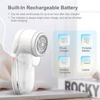 Fabric Shaver, Lint Remover for Clothes, Electric Lint Remover with 3 Replaceable Blades, Removes Fabric Pills, Rechargeable Sweater Defuzzer Pill Remover (White)
