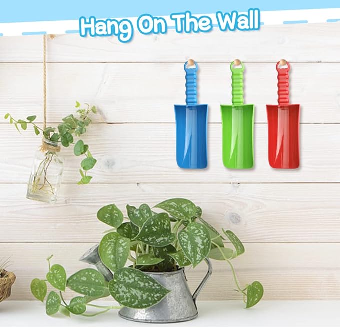 3 PCS Thick 9" Beach Shovel Spade Scoop Trowel Sand Toys for Kid Toddler Adult, Plastic Heavy Duty Garden Digging Planting Shovel Tool Kit Sandbox Toys Gift Set Party Favor