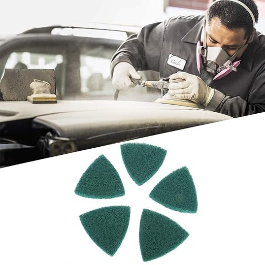 Hand Scouring Pads, 5pcs Triangle Scouring Pad Polishing Pad Self Adhesive Plate Grinding Machine, Household Surfaces Scouring Pads Sticks