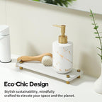 Water Absorbing Stone Sink Caddy Kitchen Sink Organizer Tray, Diatomite Bathroom Counter Tray, Gold Faucet Drying Mat Coaster Soap Dish Rack Riser Dispenser Sponge Holder, Beige 10" x 4"