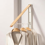 Retractable Wall Mounted Drying Rack - Foldable Clothes Hanger in Walnut or Oak Color for Laundry Room, Closet & Balcony (Oak, 1 Rack)