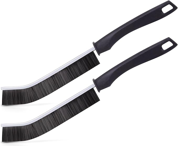 2Pcs Hard Bristle Crevice Cleaning Brush, Ginsco Multifunctional Crevice Cleaning Tools for Household Use, Gap Cleaning Brush Thin Brush Grout Cleaner Brush Small Brush for Window Kitchen Bathroom