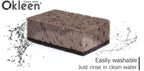 Taupe Multi Use Scrub Sponges. Made in Europe. 9 Pack, 4.3x2.8x1.4 inches. Best Odorless Durable Brown Heavy Duty Scrubber for Kitchen and Household Cleaning