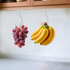 Self-Adhesive Banana Hooks, Foldable Magnetic Hanger Under Cabinet, Sturdy Metal Banana Holder for Kitchen, Space-Saving Design to Keep Bananas Fresh 3 Pieces Silver