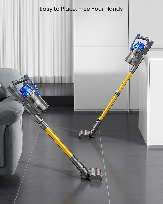 Cordless Vacuum Cleaner, 48KPA 580W 70Mins Cordless Vacuum with Dual Handle, Stick Vacuum with Aroma Tablet, Anti-Tangle Brush, Rechargeable Wireless Vacumm for Carpets/Hard Floors/Pet Hair