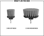 Dirt Devil Medium Bristle Cleaning Brush Set, 2 Piece, 2" and 3.5" Brushes Included, for Use on Showers, Porcelain and More, General-Purpose Cleaning, Scrubber Brush Drill Attachment for Cleaning