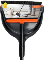 TreeLen Angle Broom and Dustpan Set, Dust Pan Snaps On Broom Handles Orange