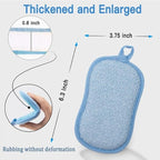 Dish Sponge Kitchen Sponges,Scrub Sponges,Double Sided Cleaning,Non Scratch,Ultra fine Fiber Wiping+Stainless Steel Wire to Remove Stubborn Stains,Durable Thickening (Large 12-Pack)