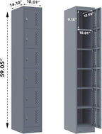 KAER Metal Lockers - 71" Height Steel Lockers for Employees with 6 Door Storage Locker for Employees Gym School Home Office Garage - Assembly Required