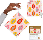 Papaya Reusable Paper Towels 2-Pack - 2 Sheets + 1 Hooks, Quick Drying, No Odor, 1 Sheet Replaces 17 Rolls, Washable Kitchen Cloth, Sustainable Dish Sponge, Eco Friendly Gift