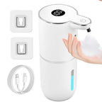 Automatic Soap Dispenser Touchless, 6-Level Foaming Hand Soap Dispenser for Bathroom Kitchen, 1200mAh Rechargeable Dish Soap Dispensers,12.8oz/380mL,Waterproof,Hands-Free,Wall Mount