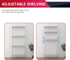 BestOffice 4-Shelf Adjustable Storage Shelving Unit Metal Rack Wire Shelf 600Lbs Capacity with 4 PP Sheets 18L x 12W x 44H for Laundry Bathroom Kitchen Garage,Chrome