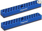 Mayouko 1/4" Magnetic Hex Bit Holder Rack Organizer, 43 Holes, 1/4-Inch Drill Bit Holder, Blue, 2 Racks, Magnetic Bit Holder with Magnet Base for Screwdriver Bits