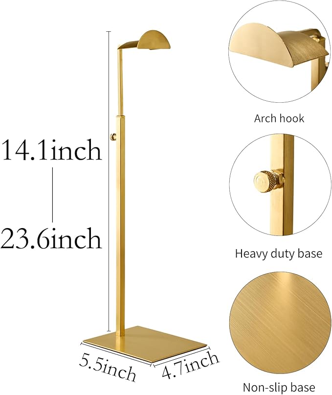 Purse Display Stand, Set of 2 Handbag Display Stand Vendors Purse Rack Stainless Steel Hanging Hook Stands Tabletop for Bag Organizer Adjustable Height Home Store Boutique Counter