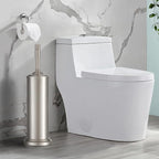 Stain Nickel Toilet Brush and Holder Set, Stainless Steel Toilet Brush for Bathroom,Heavy Duty Silver Toilet Bowl Brush,Deep Cleaning Modern Toilet Cleaner Brush -Space Saving, Covered Brush