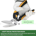 stedi 9-Inch Scissor Heavy Duty, All Purpose Scissors, Cardboard and Carpet Shears, TPR Handle, Extremely Sharp Blades with Finely Serrated -Easy Cutting Thick Paper, Leather, Fabric