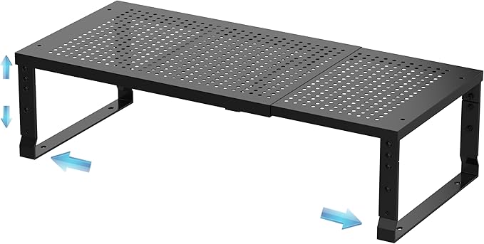 Expandable Spice Rack & Kitchen Cabinet Organizer - Stackable, Adjustable Shelves for Cabinets, Countertops, Cupboards & Pantries(1 Pack/Medium/Black)