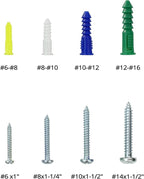 HASWARE Plastic Drywall Wall Anchors Screw Assortment Kit 116PCS-Includes 4 Different Size Anchors and Screws,Wall Plug Bolts Expansion Bolt for Wallboard Concrete Pciture Hanging
