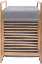 One-Section Organizer Storage Shelf with Bamboo Frame and Baskets Storage Drawers Unit,Laundry Towel Hamper Cabinet Tower One Part Compartment Sorter Basket