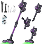 LAQVITA Cordless Vacuum Cleaner, Vacuum Cleaners for Home with 180° Bendable Wand | Green LED Light, Self-Standing, 1.5L Dust Cup, Washable HEPA Filter| Lightweight Stick Vacuum for Hardwood Floors