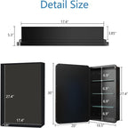 Bathroom Medicine Cabinet with 20"x30" Stainless Steel Framed Mirror,Recessed or Surface Mounted Bathroom Mirror Cabinet,Storage Cabinet for Bathrooms, Guest Rooms, Apartments, Farmhouse Decor