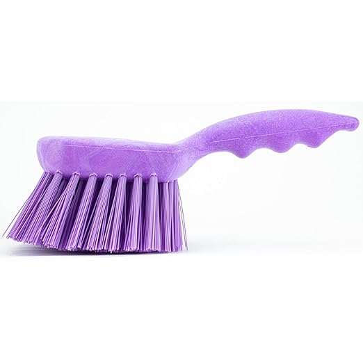 SPARTA 40541EC68 Plastic Scrub Brush, Utility Brush, Kitchen Brush With Hanging Hole For Cleaning, 8 Inches, Purple, (Pack of 6)
