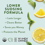 Rebel Green Super Deluxe Dish Soap - Natural Kitchen Dish Detergent - Gentle Dish Liquid Scented with Peppermint & Lemon - (1 Gallon Refill Bottle)