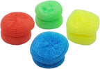 Handy Housewares Durable Non-Scratch Nylon Scouring Pads | Round All-Surface Cleaning Pads | Multi-Use Kitchen Scrubbers | Safe for Non-Stick Cookware | 24-Pack Random Colors