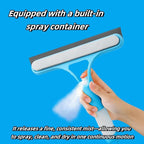 3 in 1 Window Cleaning Scraper，3 in 1 Spray Squeegee， Multifunctional Glass Cleaner Tool with Microfiber Pad for Home, Car, Mirrors, and Shower Surfaces (Blue)