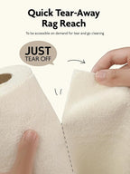 Fantasticlean Microfiber Cleaning Cloth Roll -40 Pack, Tear Away Microfiber Towels, 12" x 12", Reusable, Washable, Scratch Free, Ultra Absorbent Dishcloth for Car, Home Supplies, Pet, Kitchen (Beige)