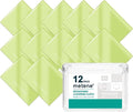 Metene 12 Pack Microfiber Cleaning Cloth (6 "x7"), Individually Wrapped and Equipped with a Storage Box | Microfiber Cloth for Glasses, Screens, Camera Lens and More(Light Green)