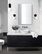 Krugg Medicine Cabinet | Recess or Surface Mount | Blum Hinge 170 Degree Soft Close|(24"x36")