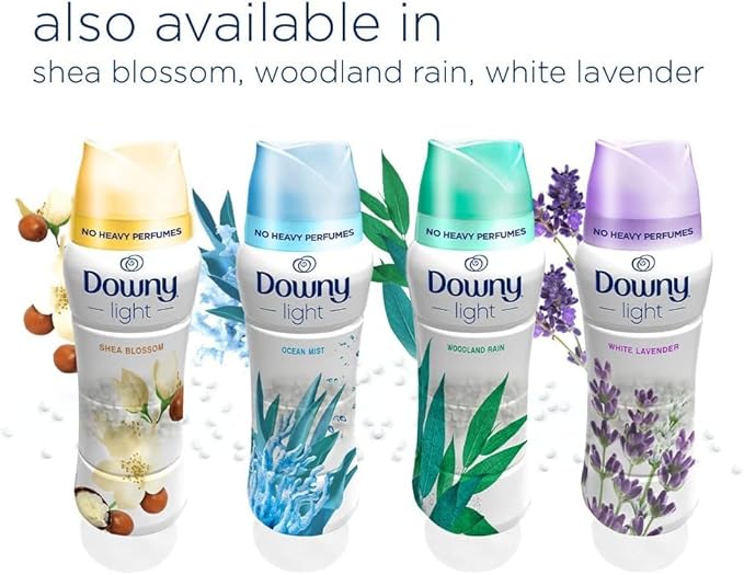 Downy Light Laundry Scent Booster Beads for Washer, Woodland Rain, 20.1 oz, with No Heavy Perfumes