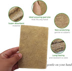 Natural Scouring Pads 10 Pack- Dish Scrubber Non-Scratch Sisal Cleaning Scrub Pads, Eco-Friendly Glass Coconut Fiber Kitchen Scrubbers for Pans and Pots, Compostable, Biodegradable (10 Pack)